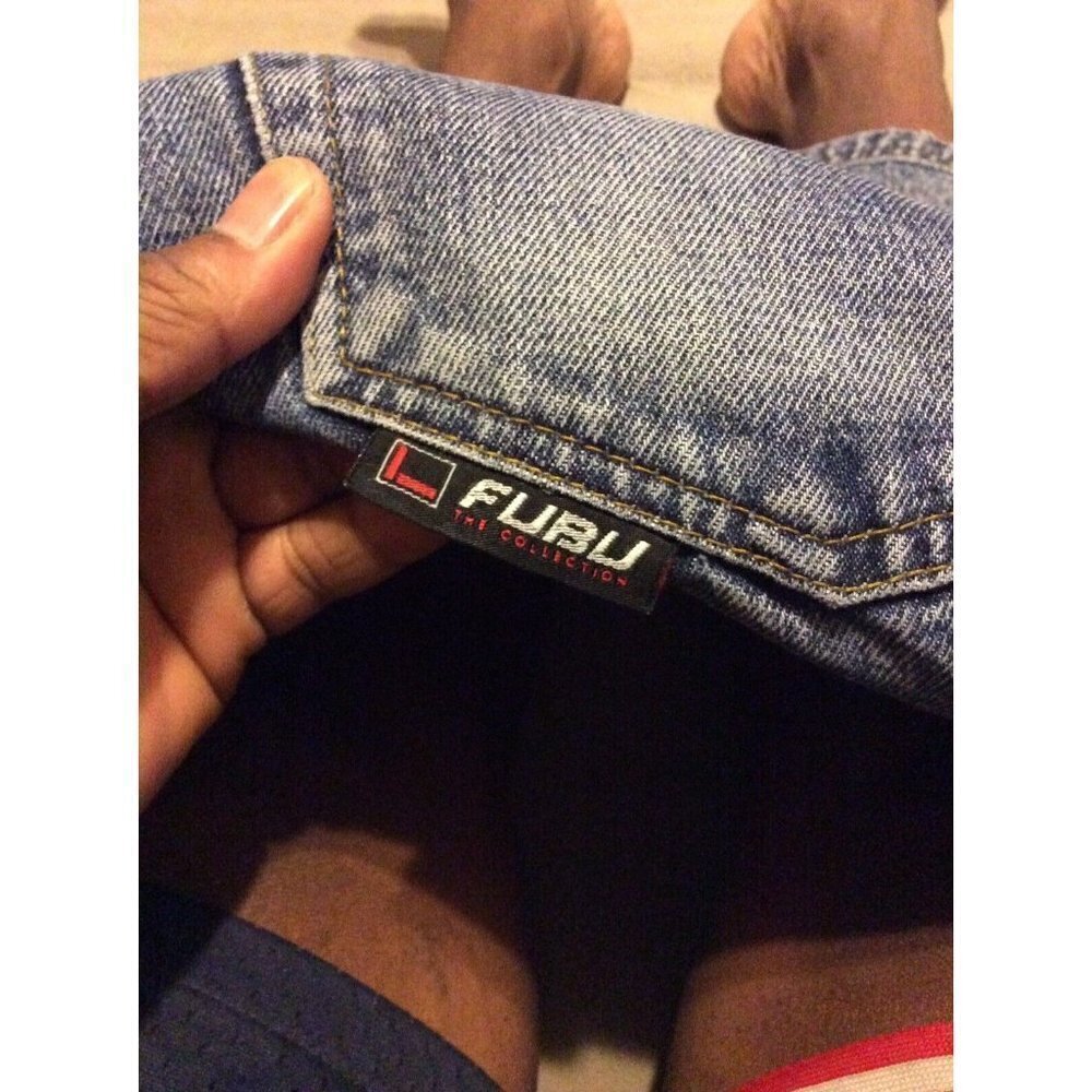 Fubu Shorts Size 40 Mens Blue Denim Casual Jean Shorts Straight Streetwear - Picture 6 of 12